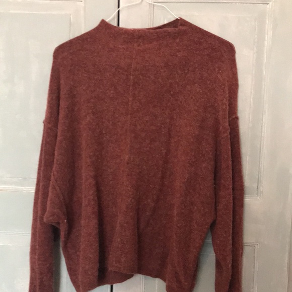 Free People Sweater in Size Large Colour is: burgundy . It has dropped sleeves - Picture 6 of 7